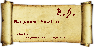 Marjanov Jusztin névjegykártya